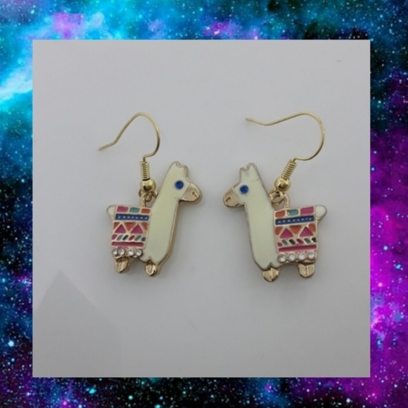 lmw0082 Jewelry - Whimsical Boho Llama Earrings